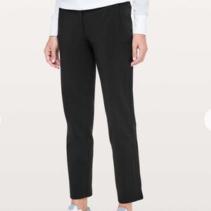 Lululemon Black On The Move Four Way Stretch Sleek Tailored Career Pants Size 2
